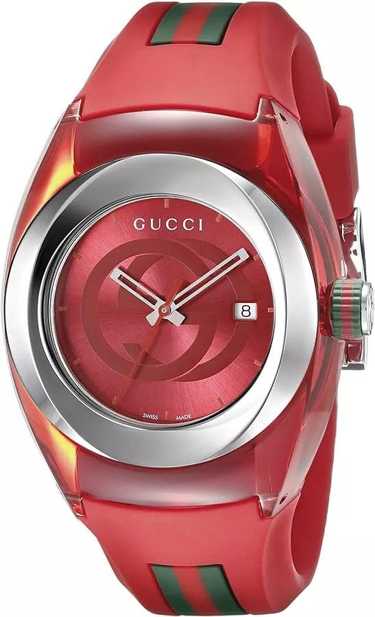 GUCCI SYNC YA137103 Men's Watch – Red Dial, Quartz Movement with Original Box