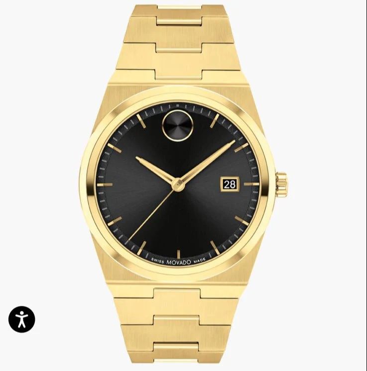 MOVADO BOLD QUEST GOLD WITH BLACK DIAL NEW EDITION