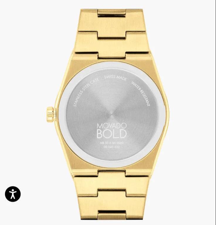 MOVADO BOLD QUEST GOLD WITH BLACK DIAL NEW EDITION