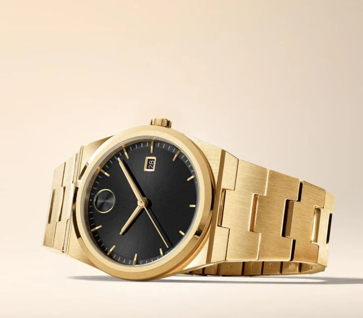 MOVADO BOLD QUEST GOLD WITH BLACK DIAL NEW EDITION