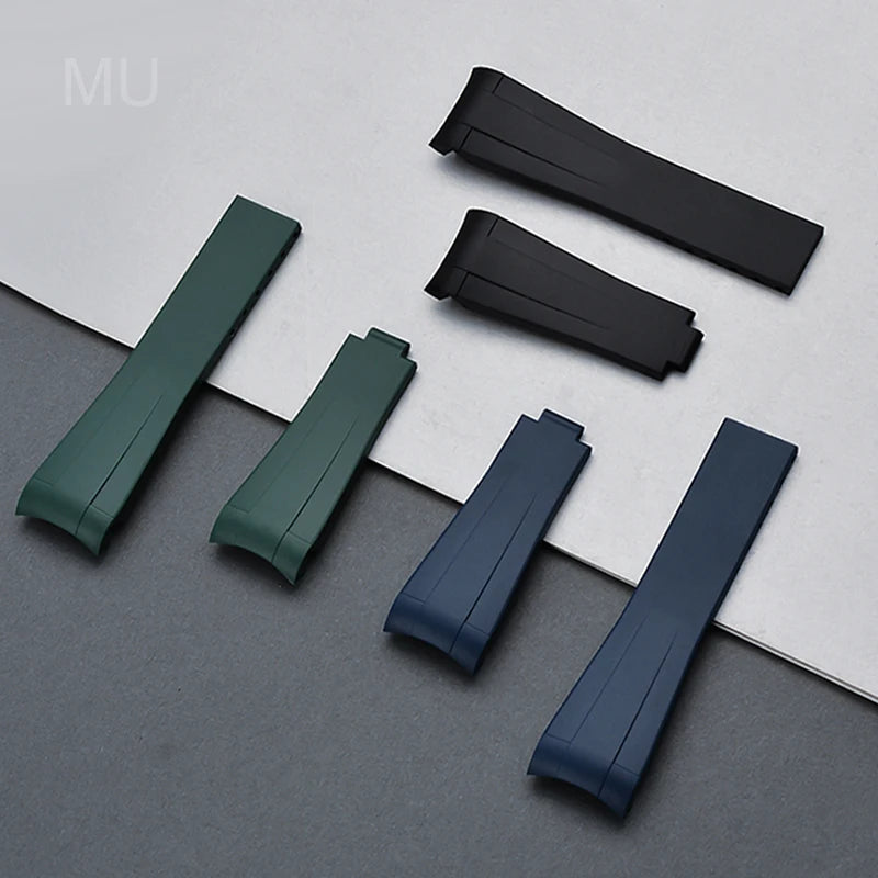 For Rolex Silicone Watch Accessories Original GMT Black Submariner Green Submariner Curved Interface Watch Strap 20 21mm