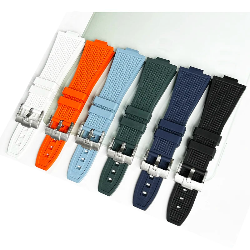 12mm Quick Release Fluoro Rubber Strap for Tissot PRX Powermatic 40mm T137.407 T137.410 FKM Men Convex Replace Watch Band Belt