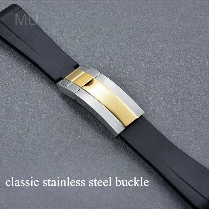 For Rolex Silicone Watch Accessories Original GMT Black Submariner Green Submariner Curved Interface Watch Strap 20 21mm