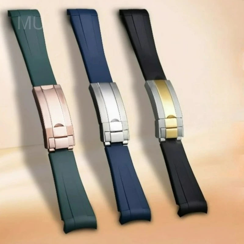 For Rolex Silicone Watch Accessories Original GMT Black Submariner Green Submariner Curved Interface Watch Strap 20 21mm